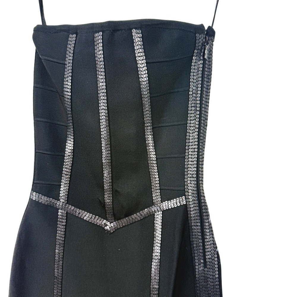Haute Hippie Bandage Mini Dress Size XS Sequin Embellished Strapless Bodycon - Picture 6 of 11